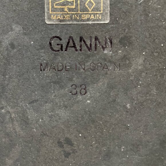 GANNI SATIN RUFFLE SLIDES SANDALS - Picture 11 of 11